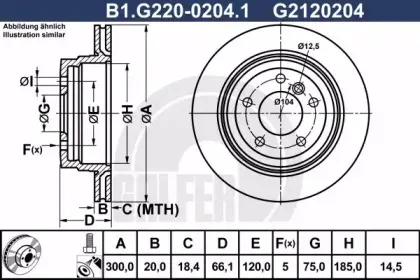 B1.G220-0204.1 GALFER Тормозной диск