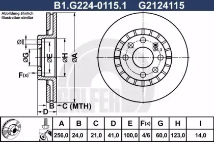 B1.G224-0115.1 GALFER Тормозной диск