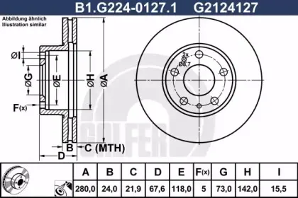 B1.G224-0127.1 GALFER Тормозной диск