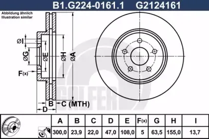 B1.G224-0161.1 GALFER Тормозной диск
