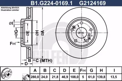 B1.G224-0169.1 GALFER Тормозной диск