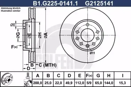 B1.G225-0141.1 GALFER Тормозной диск