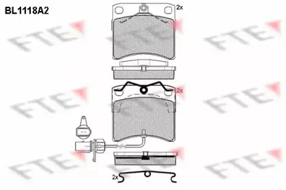BL1118A2 FTE Комплект тормозных колодок, дисковый тормоз