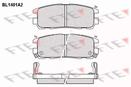 BL1401A2 FTE Комплект тормозных колодок, дисковый тормоз