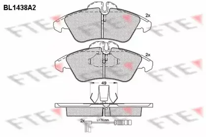BL1438A2 FTE Комплект тормозных колодок, дисковый тормоз