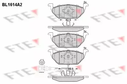 BL1614A2 FTE Комплект тормозных колодок, дисковый тормоз