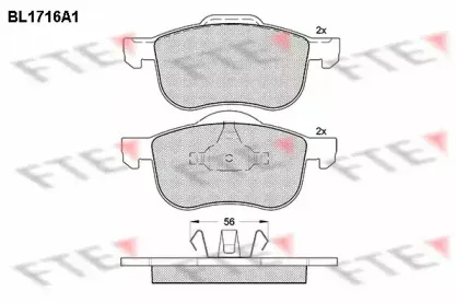 BL1716A1 FTE Комплект тормозных колодок, дисковый тормоз