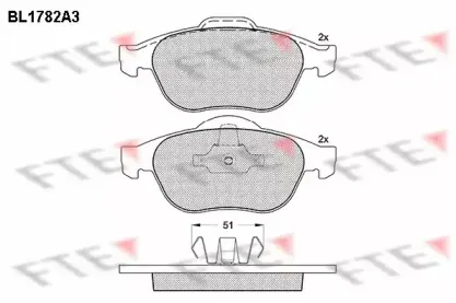 BL1782A3 FTE Комплект тормозных колодок, дисковый тормоз