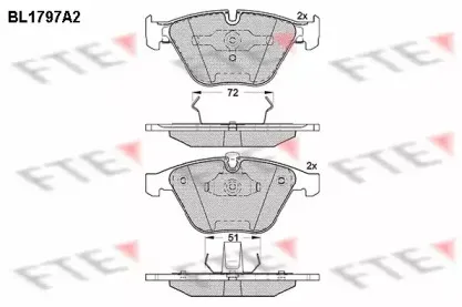 BL1797A2 FTE Комплект тормозных колодок, дисковый тормоз