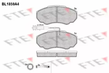 BL1859A4 FTE Комплект тормозных колодок, дисковый тормоз