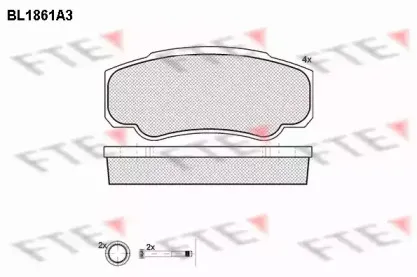 BL1861A3 FTE Комплект тормозных колодок, дисковый тормоз
