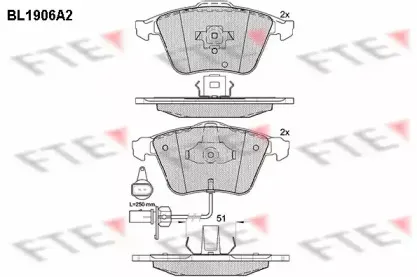 BL1906A2 FTE Комплект тормозных колодок, дисковый тормоз