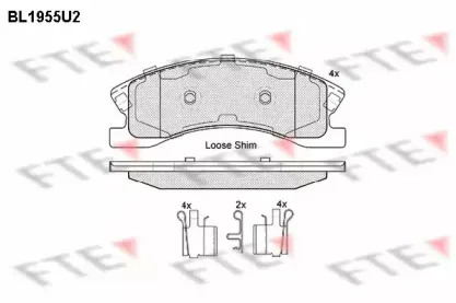 BL1955U2 FTE Комплект тормозных колодок, дисковый тормоз