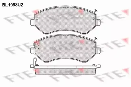 BL1998U2 FTE Комплект тормозных колодок, дисковый тормоз