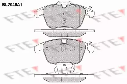 BL2046A1 FTE Комплект тормозных колодок, дисковый тормоз