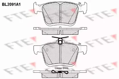 BL2091A1 FTE Комплект тормозных колодок, дисковый тормоз