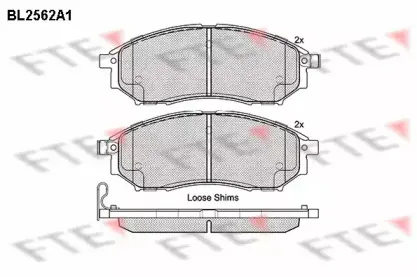 BL2562A1 FTE Комплект тормозных колодок, дисковый тормоз