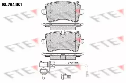 BL2644B1 FTE Комплект тормозных колодок, дисковый тормоз