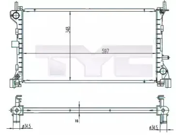 7100039 TYC Радиатор, охлаждение двигателя