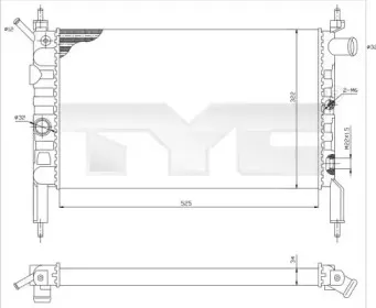 725-0018 TYC Радиатор, охлаждение двигателя