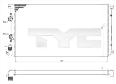 725-0030 TYC Радиатор, охлаждение двигателя
