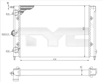 737-0050 TYC Радиатор, охлаждение двигателя