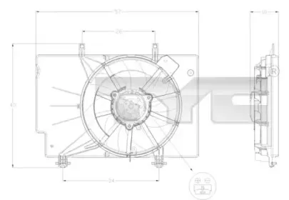810-0042 TYC Вентилятор, охлаждение двигателя