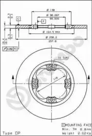 08.2162.10 BREMBO Тормозной диск
