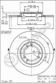 08.2613.10 BREMBO Тормозной диск