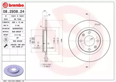08.2938.24 BREMBO Тормозной диск