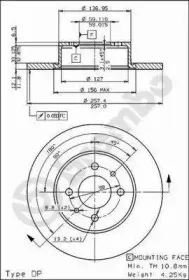 08.3129.10 BREMBO Тормозной диск