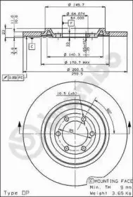 08.3210.10 BREMBO Тормозной диск