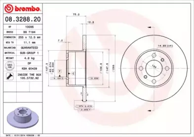 08.3288.20 BREMBO Тормозной диск