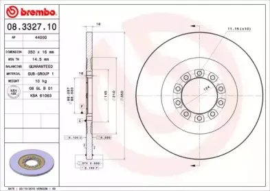 08332710 BREMBO Тормозной диск