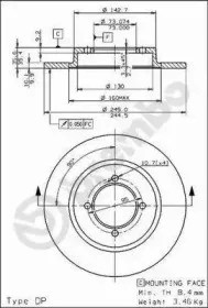 08.3955.10 BREMBO Тормозной диск