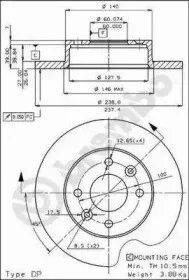 08.4284.10 BREMBO Тормозной диск