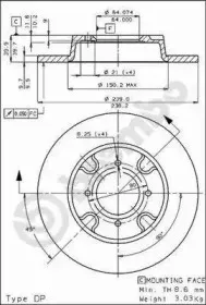 08.4413.10 BREMBO Тормозной диск