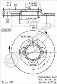 08.4436.10 BREMBO Тормозной диск