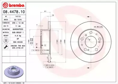 08.4478.10 BREMBO Тормозной диск