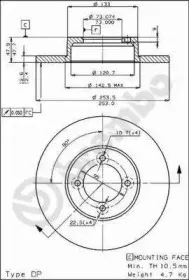 08.4752.10 BREMBO Тормозной диск