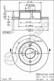 08.4946.20 BREMBO Тормозной диск
