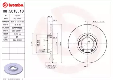08.5013.10 BREMBO Тормозной диск