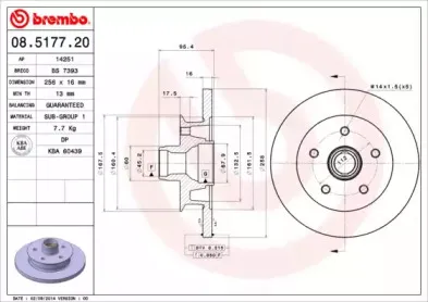 08.5177.20 BREMBO Тормозной диск