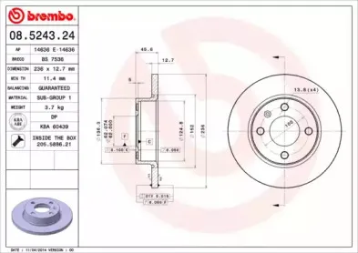 08.5243.24 BREMBO Тормозной диск