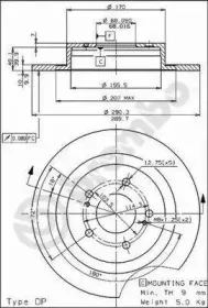 08.5295.10 BREMBO Тормозной диск