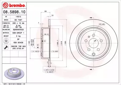 08.5898.10 BREMBO Тормозной диск