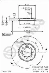 08.6740.10 BREMBO Тормозной диск