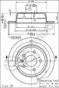 08.6968.10 BREMBO Тормозной диск