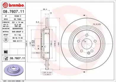 08.7607.11 BREMBO Тормозной диск