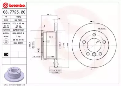 08.7725.20 BREMBO Тормозной диск